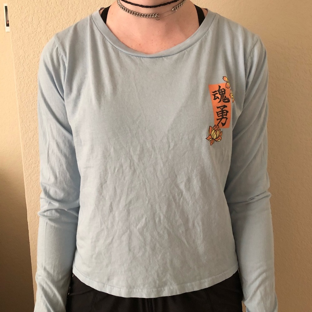 full tilt baby blue t-shirt long sleeve